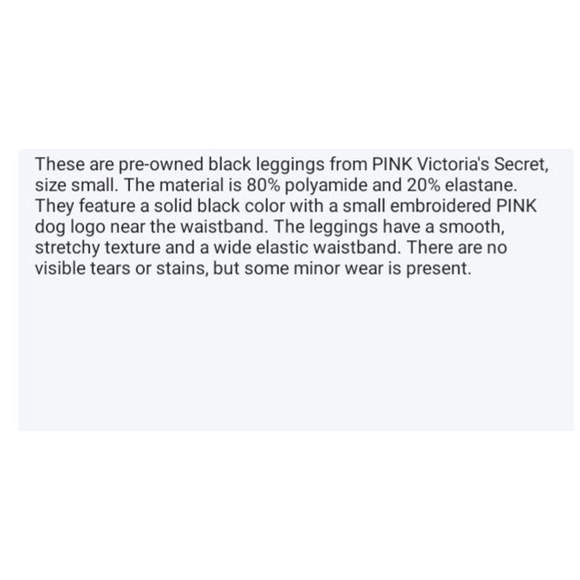 PINK Victoria's Secret Leggings Size S Black - Picture 6 of 6